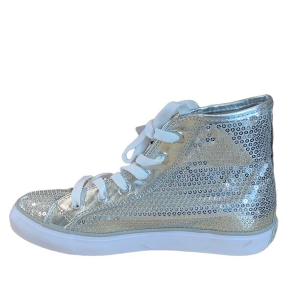 Gotta Flurt. Girls high top glitter Lace-up sneakers size size 2 - Picture 2 of 6